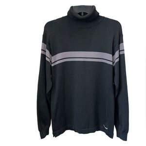 Nike turtleneck dri-fit black grey stripe size medium